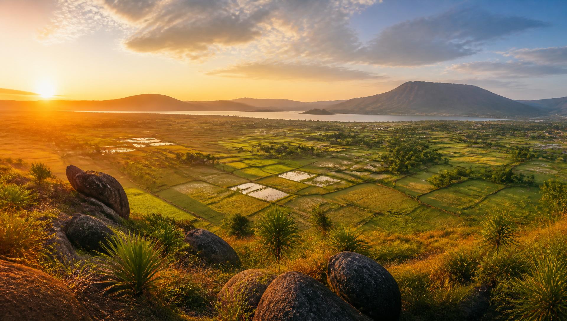 Vue panoramique d'Alaotra-Mangoro depuis un point haut
